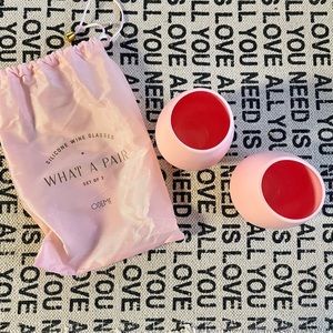 Odeme Pink Silicone Wine Glass Pair